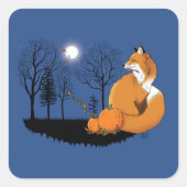 Sticker Carré Citrouilles de la forêt Red Fox (Devant)