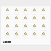 Sticker Carré Citrus - Baby shower plaque, livres pour bébé (Feuille)