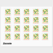 Sticker Carré Citrus Celebration Bright Custom BRIDAL SHOWER  (Feuille)