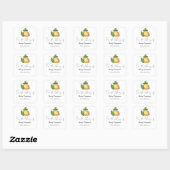 Sticker Carré Citrus citron - plaque de baby shower (Feuille)