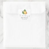 Sticker Carré Citrus citron - plaque de baby shower (Sac)