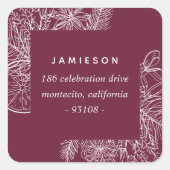 Sticker Carré Citrus et épices | Adresse de retour de vacances (Devant)