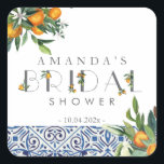 Sticker Carré Citrus Fête des mariées Favoriser les oranges carr<br><div class="desc">stickers Fête des mariées botanique avec oranges et carreaux. Trouvez les articles correspondants dans notre boutique Collection ou contactez-nous pour plus d'options.</div>