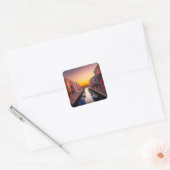 Sticker Carré Cityscape (Enveloppe)