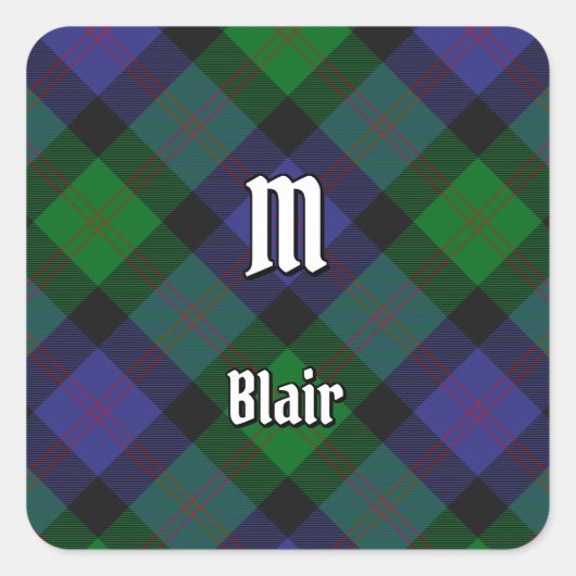 Sticker Carré Clan Blair Tartan (Devant)