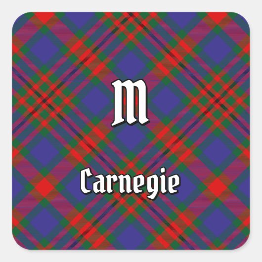 Sticker Carré Clan Carnegie Tartan (Devant)