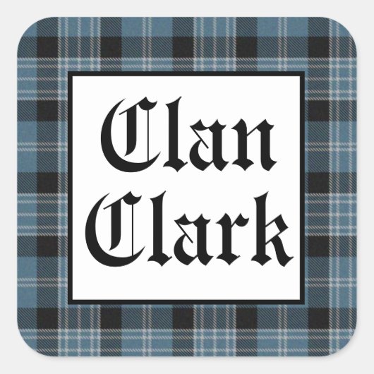 Sticker Carré Clan Clark Tartan (Devant)