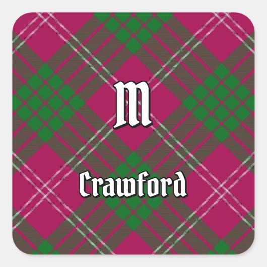 Sticker Carré Clan Crawford Tartan (Devant)