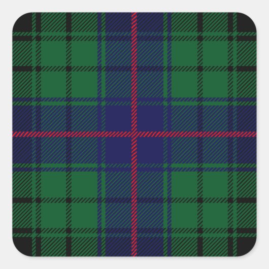 Sticker Carré Clan Davidson Tartan (Devant)