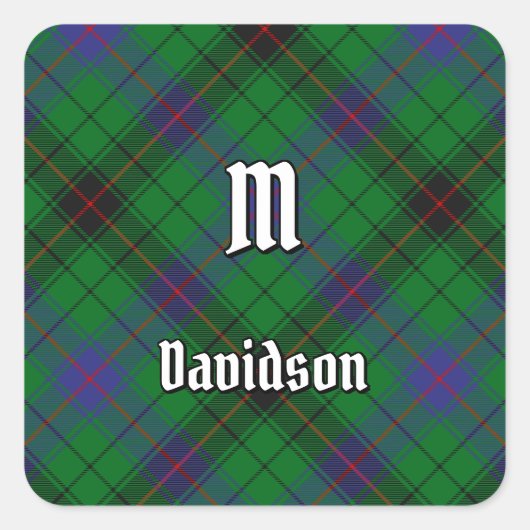 Sticker Carré Clan Davidson Tartan (Devant)