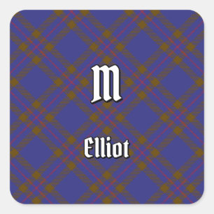 Sticker Carré Clan Elliot moderne Tartan