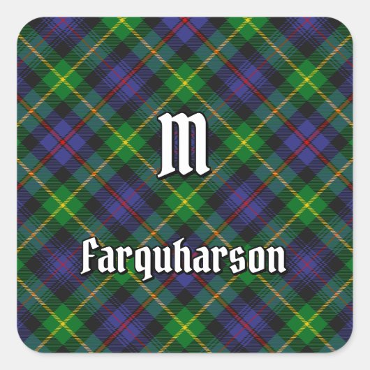 Sticker Carré Clan Farquharson Tartan (Devant)