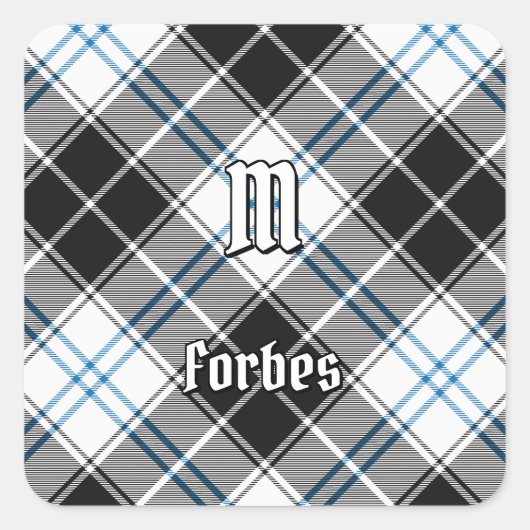 Sticker Carré Clan Forbes robe Tartan (Devant)