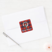 Sticker Carré Clan Fraser Crest Badge et Tartan (Enveloppe)