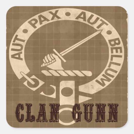 Sticker Carré Clan Gunn Sepia (Devant)