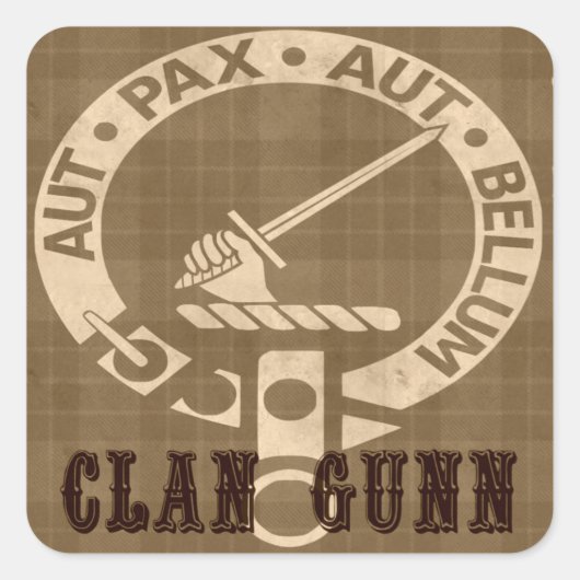 Sticker Carré Clan Gunn Sepia (Devant)