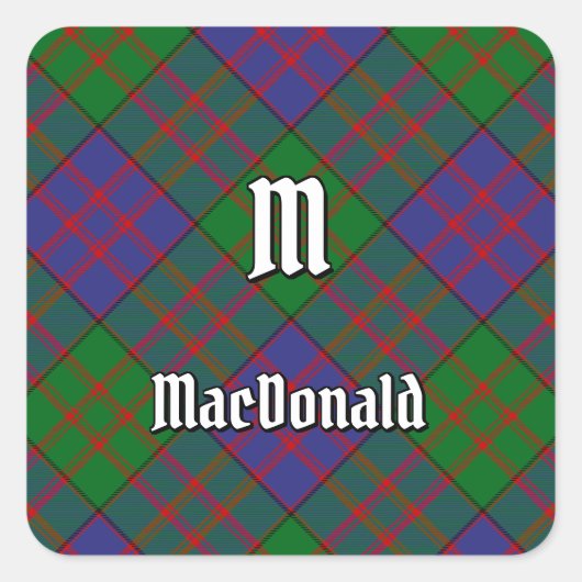 Sticker Carré Clan MacDonald Tartan (Devant)