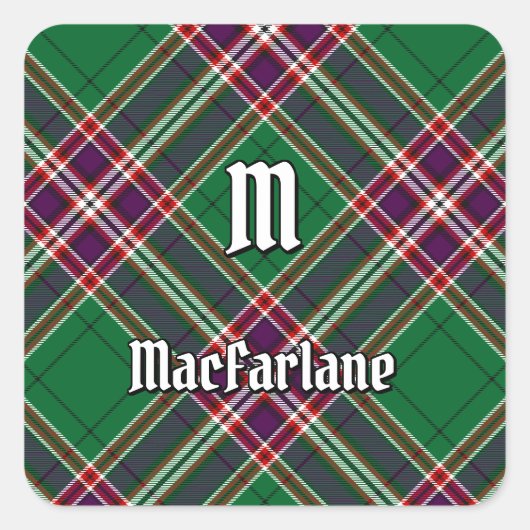 Sticker Carré Clan MacFarlane Chasse moderne Tartan (Devant)