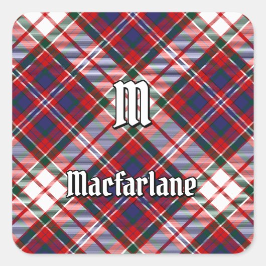 Sticker Carré Clan MacFarlane robe Tartan (Devant)