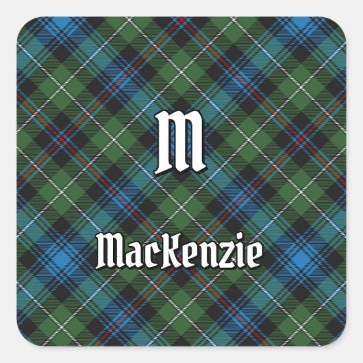 Sticker Carré Clan MacKenzie Tartan (Devant)