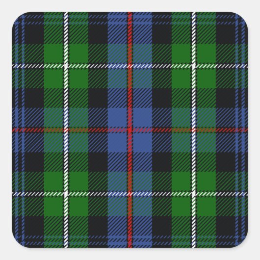 Sticker Carré Clan MacKenzie Tartan (Devant)