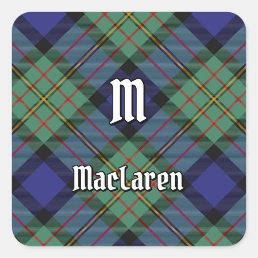 Sticker Carré Clan MacLaren Tartan (Devant)