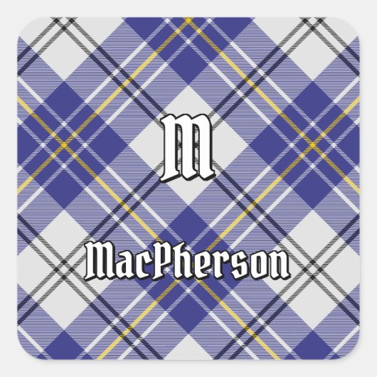 Sticker Carré Clan MacPherson bleu robe tatan (Devant)