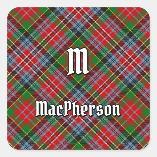 Sticker Carré Clan MacPherson Tartan (Devant)
