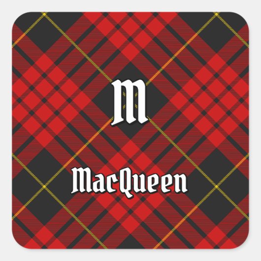 Sticker Carré Clan MacQueen Tartan (Devant)