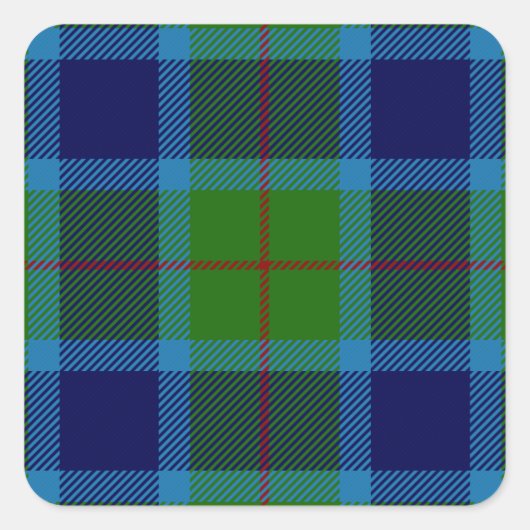 Sticker Carré Clan Miller Tartan (Devant)