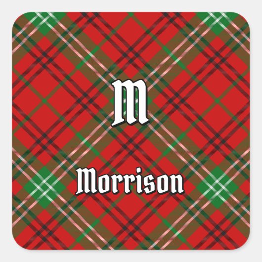 Sticker Carré Clan Morrison Red Tartan (Devant)