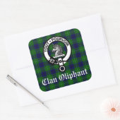 Sticker Carré Clan Oliphant Crest & Tartan (Enveloppe)