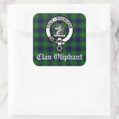 Sticker Carré Clan Oliphant Crest & Tartan (Sac)