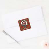 Sticker Carré Clan Scott Crest Badge et Tartan (Enveloppe)