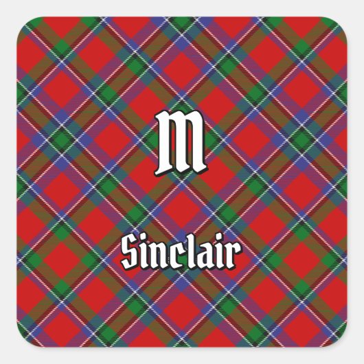 Sticker Carré Clan Sinclair Tartan (Devant)