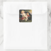 Sticker Carré Clapsaddle : Petit Cherub sur Champignons (Sac)