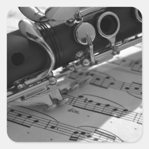 Sticker Carré Clarinet avec Partition