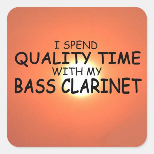 Sticker Carré Clarinet de la basse de qualité (Devant)