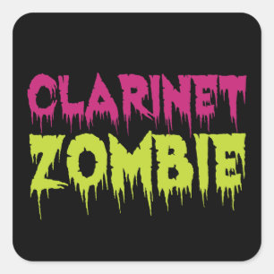 Sticker Carré Clarinet Zombie