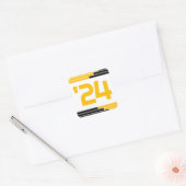 Sticker Carré Classe Black & Gold de '24 Graduation (Enveloppe)