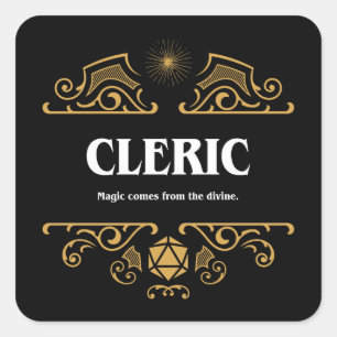 Sticker Carré Classe Cleric Jeu RPG Tablett