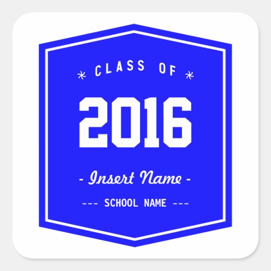 Sticker Carré Classe Cool bleu (Devant)