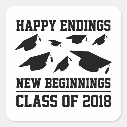 Sticker Carré Classe De 2018 (Devant)
