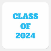 Sticker Carré Classe De 2024 Personnalisé Année Garçons Filles C (Devant)