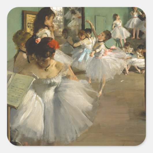 Sticker Carré Classe de danse - Edgar Degas (Devant)