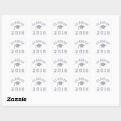 Sticker Carré Classe De Graduation 2018 - Gris (Feuille)