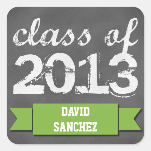 Sticker Carré Classe de graduation de tableau de bord vert