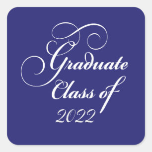 Sticker Carré Classe de graduation élégante 2022 Sceau d'envelop