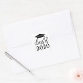Sticker Carré Classe de graduation personnalisée de 2020 (Enveloppe)