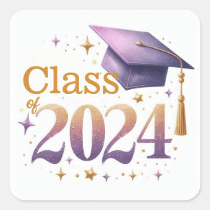 Sticker Carré Classe de joint d'enveloppe de capuchon de graduat